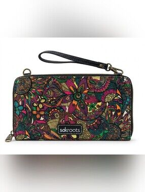 Sakroots Boho Peace Print EarthDay Artists Circle Wallet Clutch